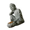 Buddhas Stone Figurine Sculpture with Tealight Slot Incenses Holder Spiritual Decors Meditation Statue Desktop Ornament