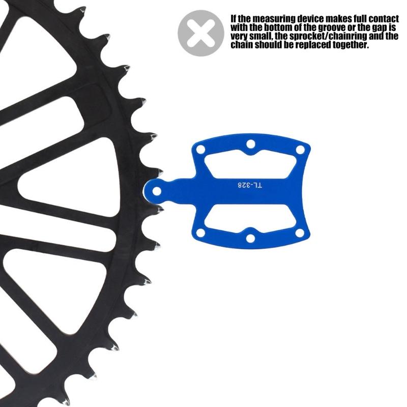 Professional Cycling Chainring Wear Checker Light Weight Bicycles Gear Wear Measuring Tool For Easy Storage And Use