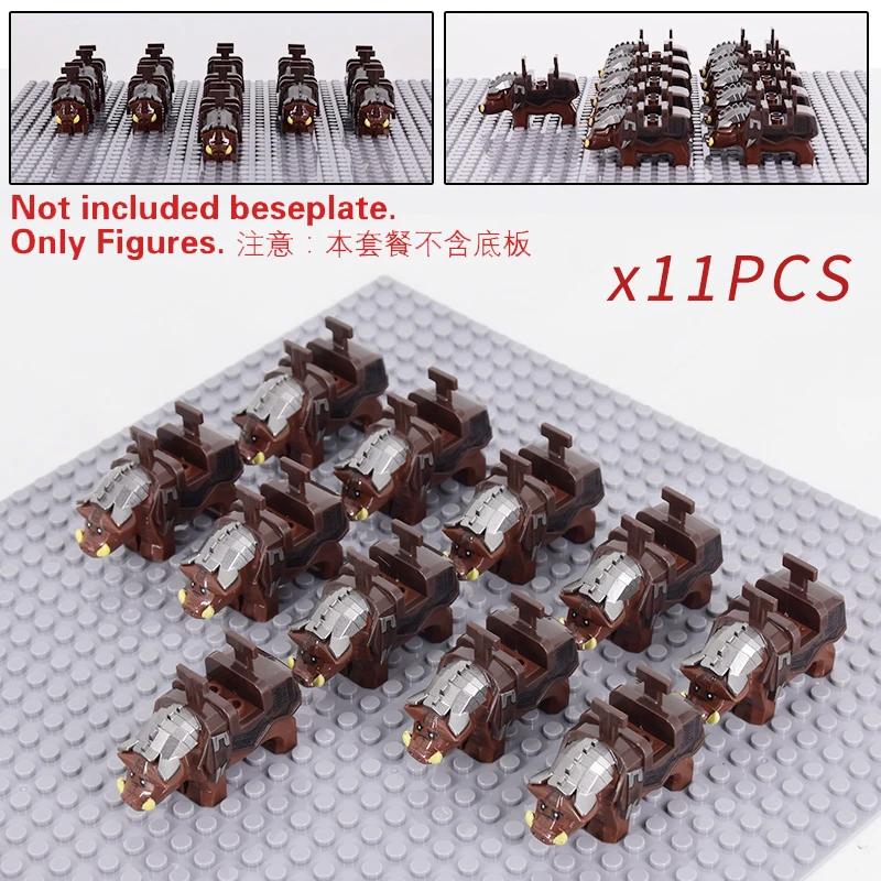 Medieval Military Sets Cavalry Figures War Horse Animals Building Blocks Parts Knight Weapons Accessories Toys for Kids Gifts
