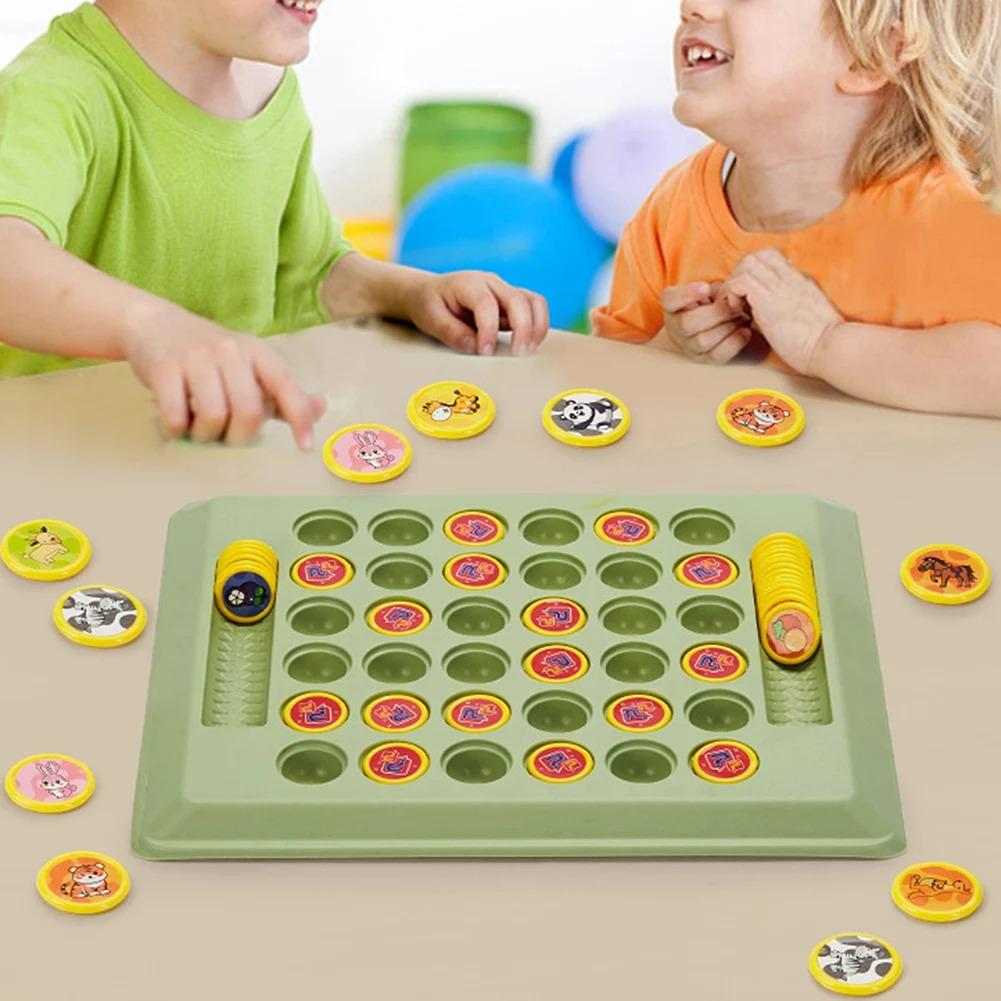 Travel-Friendly Chess Board Flip Chess Game Educational Memory Challenge Toy For Toddlers Cartoon Flipping Chess For 2 For Kids