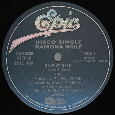 12inch Record RAMONA WULF - Step By Step 12E48289 Epic, Inter Glo 1977 Canada Soul/Funk Used