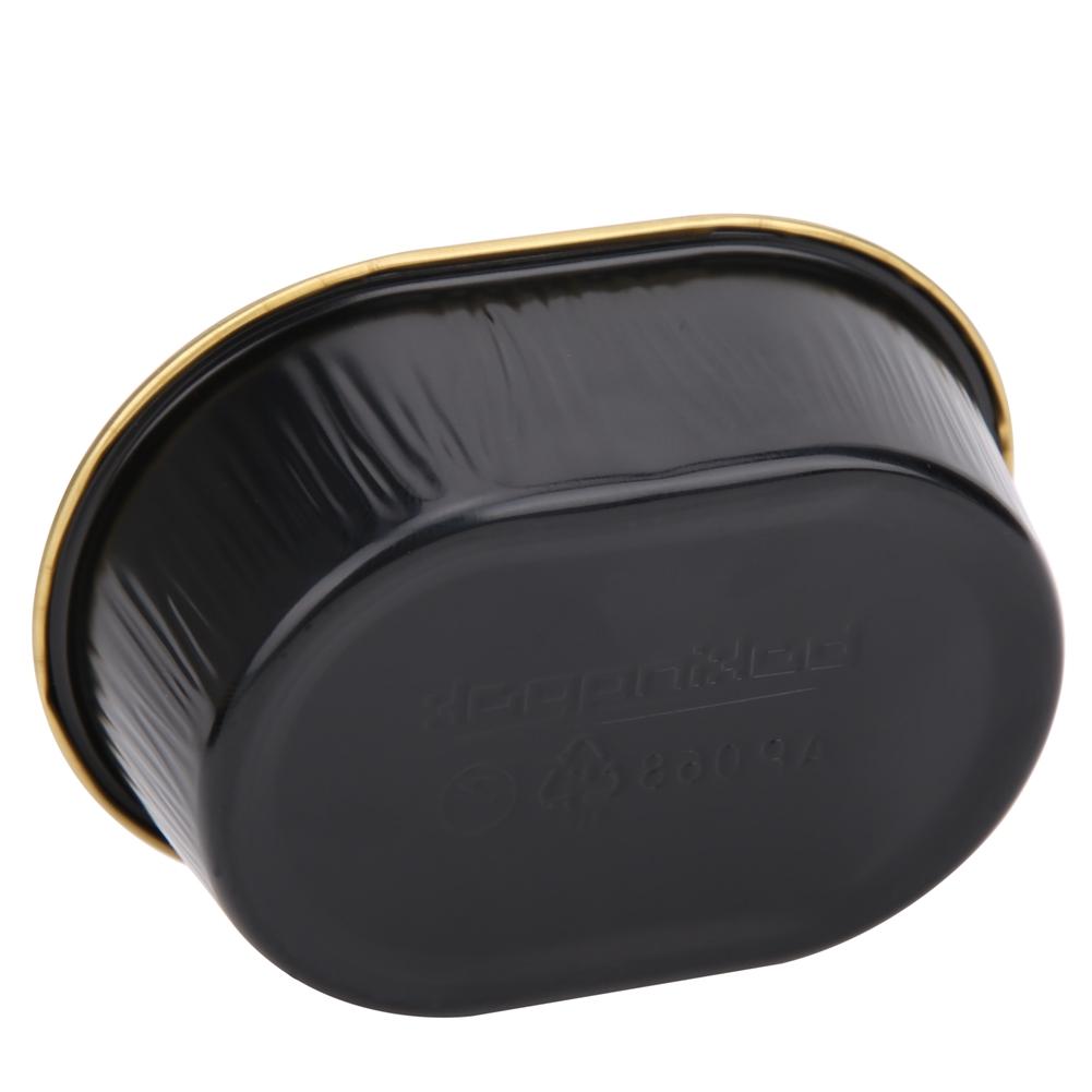 10Pcs Disposable Oval‑Shaped Aluminum Foil Cake Baking Cup Mold with Lid Kitchen Accessory(Gold )