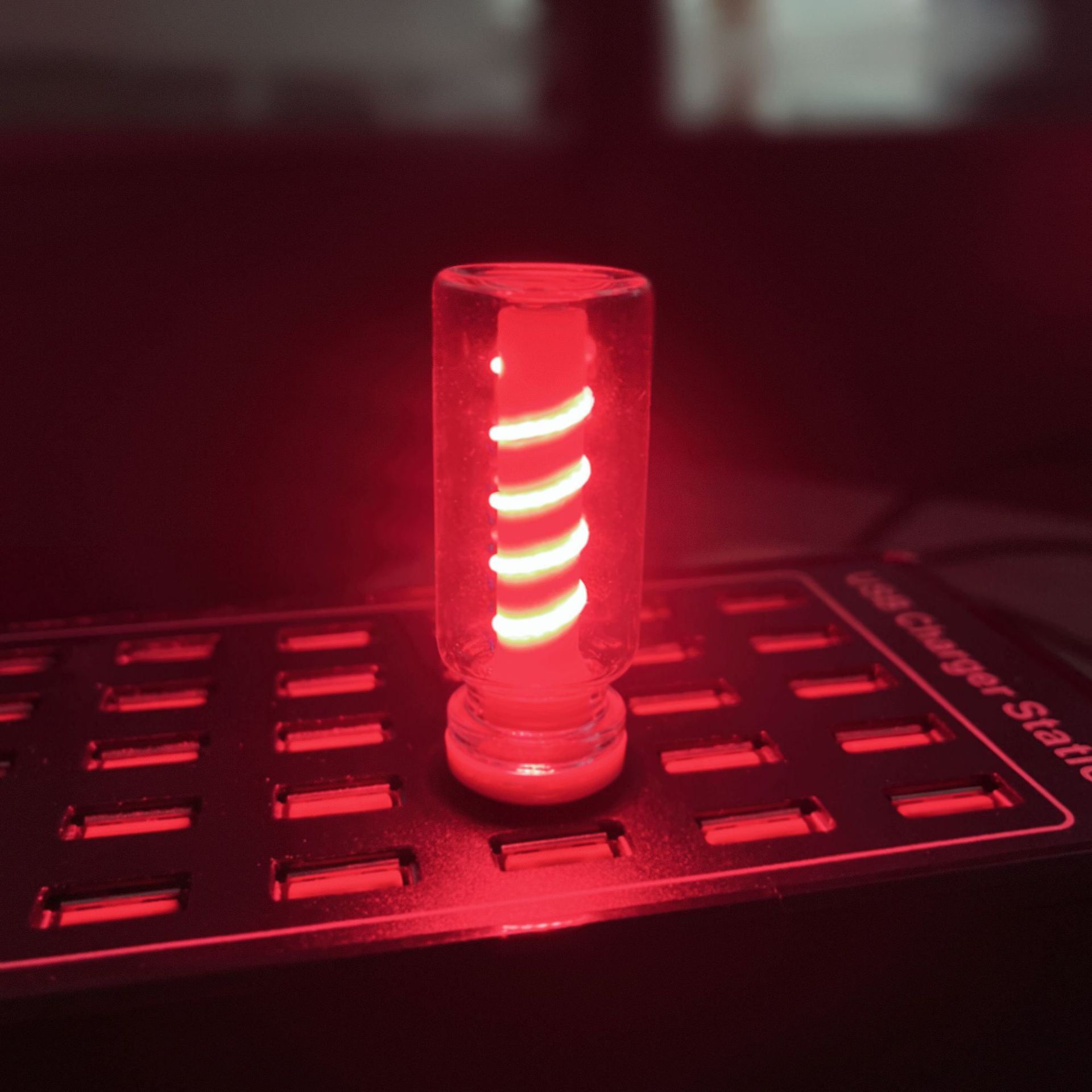 

1Pc New Spiral USB Night Light Touch Bedside Car Atmosphere Light Ceramic LED Glass Bottle Romantic Mini
