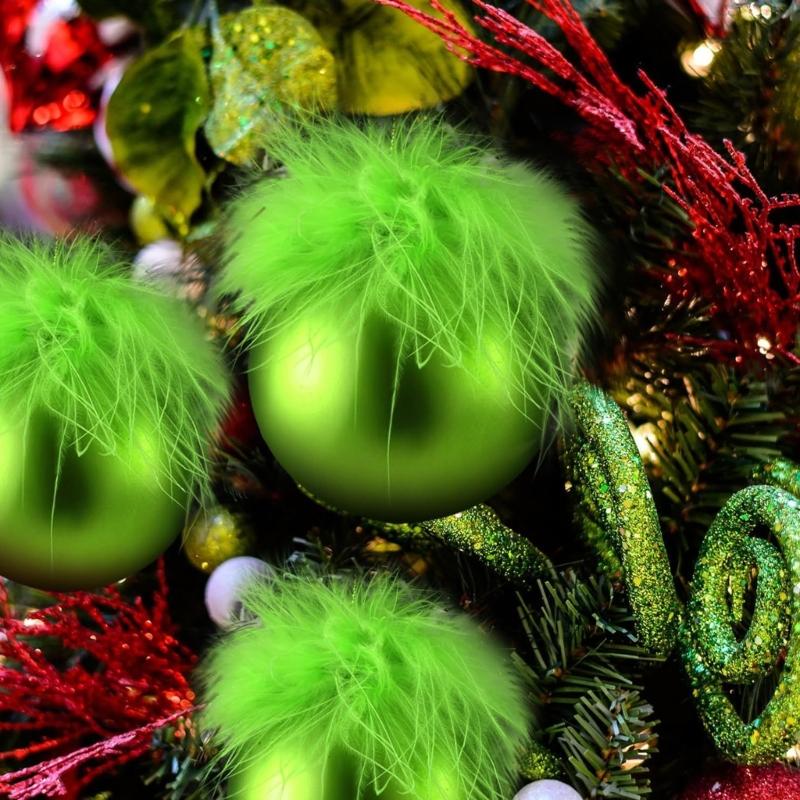 12Pcs Bright Velvety Plush Christmas Tree Balls Premium Holiday Decors For Homes Window Party Decoration