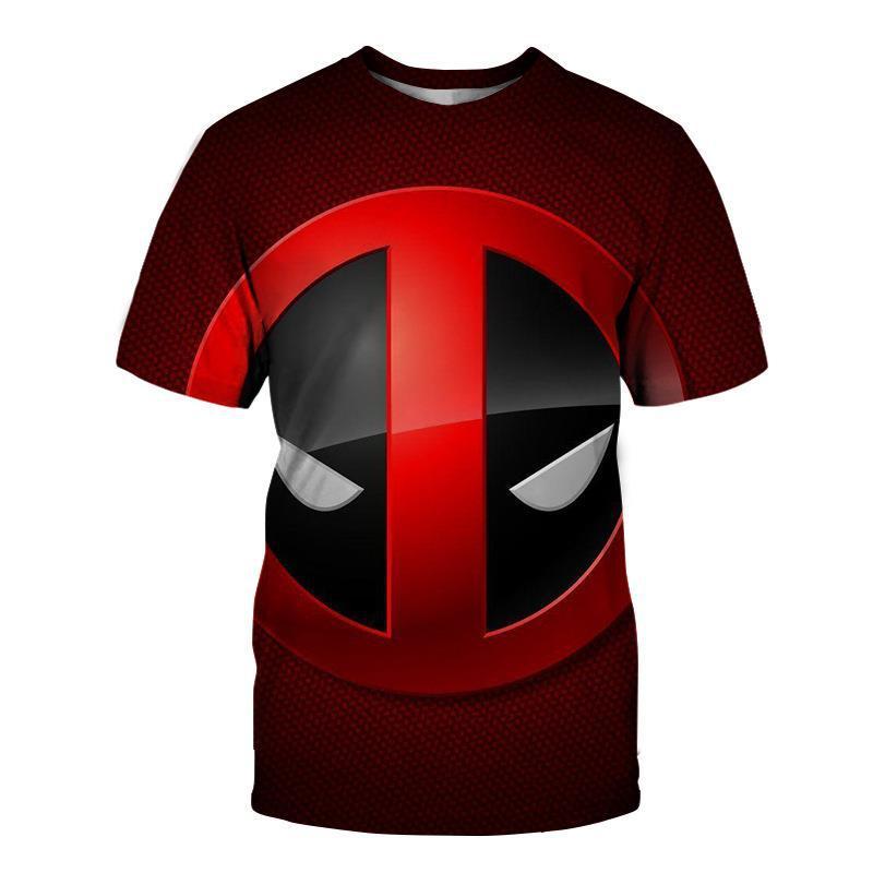 2024 Nova Miniso Universo Meninos e Meninas Deadpool Anime Impressão 3D Streetwear Personalidade Camiseta Infantil/Adulto Casual Moda Top
