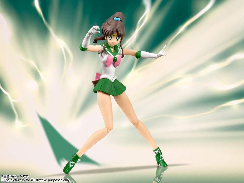 Sailor Moon Sailor Jupiter Barevná 150mm malovaná pohyblivá figurka SHFiguarts - Animovaná edice-(Verze pro další prodej) Cca. PVC a ABS