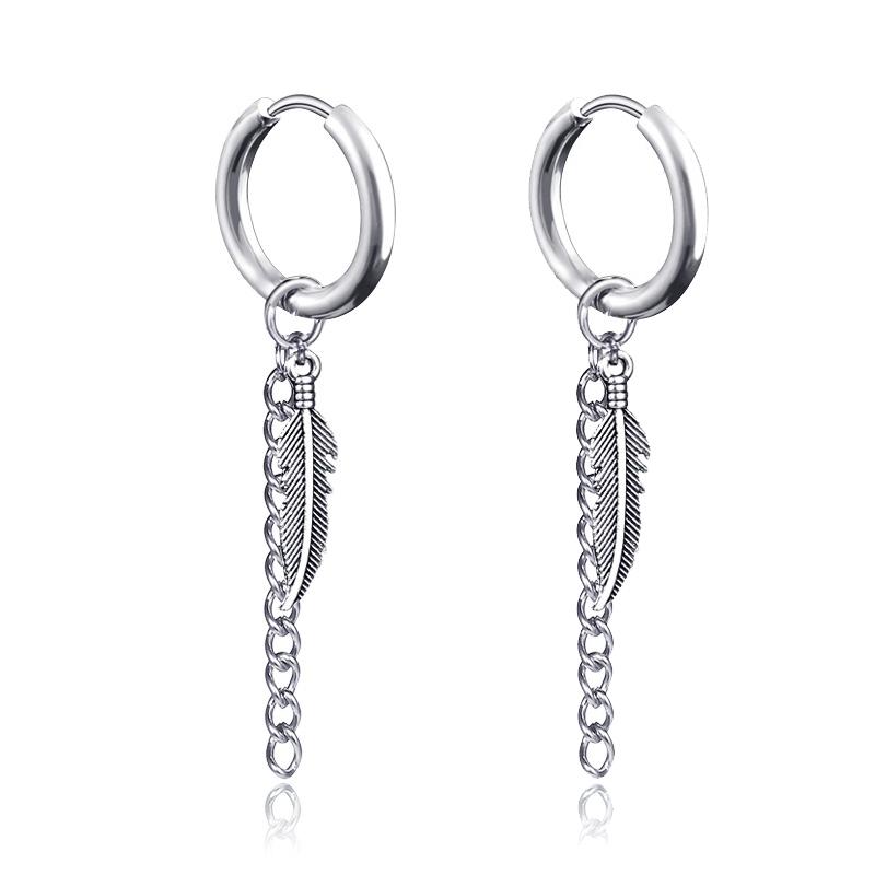 1 Paar Modische Punk Gothic Edelstahl Hängeohrringe Stecker für Damen Herren Gothic Street Pop Hip Hop Rock Ohrschmuck Geschenk