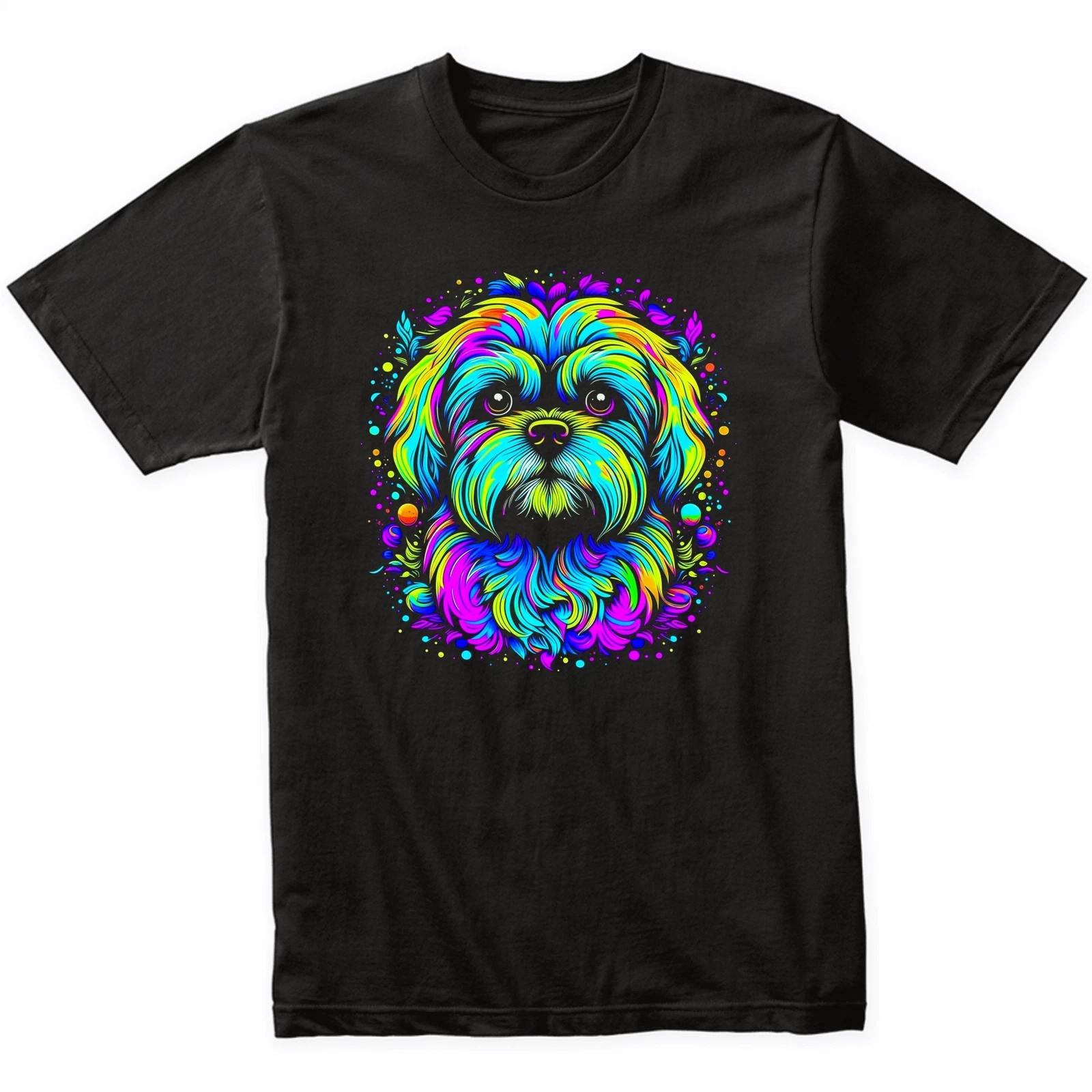 Maltese Psychedelic Dog Art T-Shirt - Maltese Owner Gift - Maltese Shirt 2XL