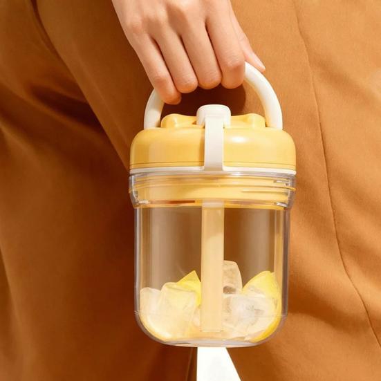 2-in-1 Portable Ice Cube Maker And Tumbler with Straw Leak-Proof BPA-Free Plastic Cup Easy-Release Silicone Mold for Cold Drinks Travel Outdoor