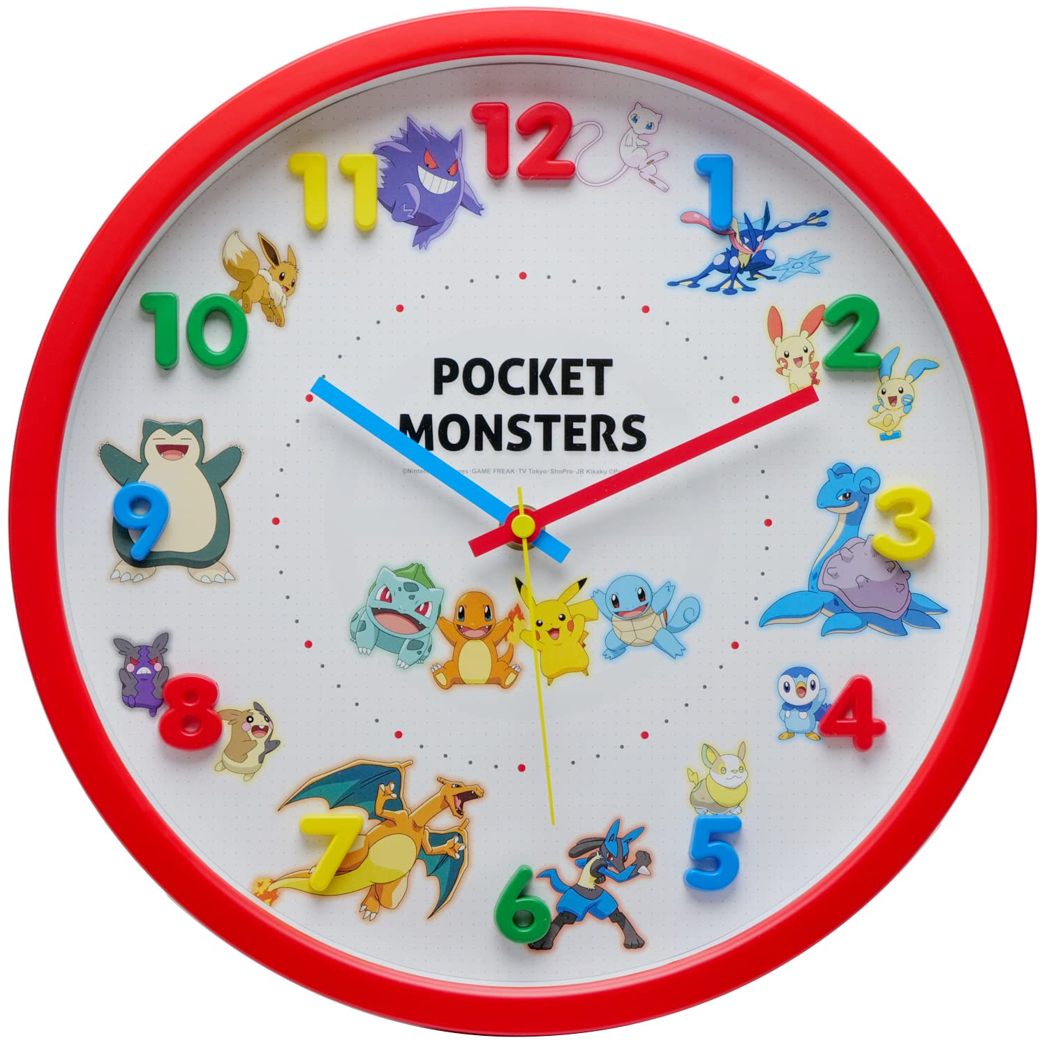 TS Factory wall clock red Pocket Monster analog silent continuous second hand 3D dial (approximately) diameter 30.0cm thickness 4.2cm