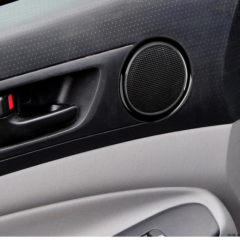 for 12-15 Toyota Tacoma interior modified piano black front door horn ring decoration sticker