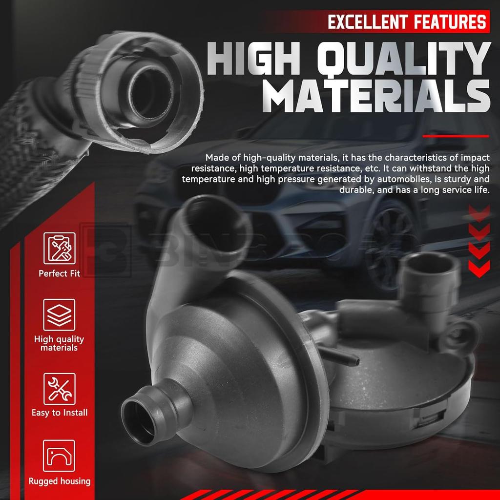 5Pcs Crankcase Vent Valve & Breather Hose Kit 11617504536 + 11611432559 + 11157532649 + 11617504535 + 11617501566 Compatible with BMW 325i 328i 525i