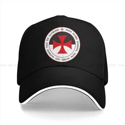 Washed Men's Baseball Cap Cross Christian Crusader Seal Motto Trucker Snapback Caps Dad Hat Knights Templar Golf Hats