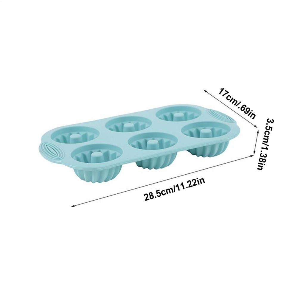 6 Hole Silicone Donut Mold Non Stick Donut Maker Baking Tray Reusable Donut Swirl Shaped Muffin Cake Mould Baking Pan