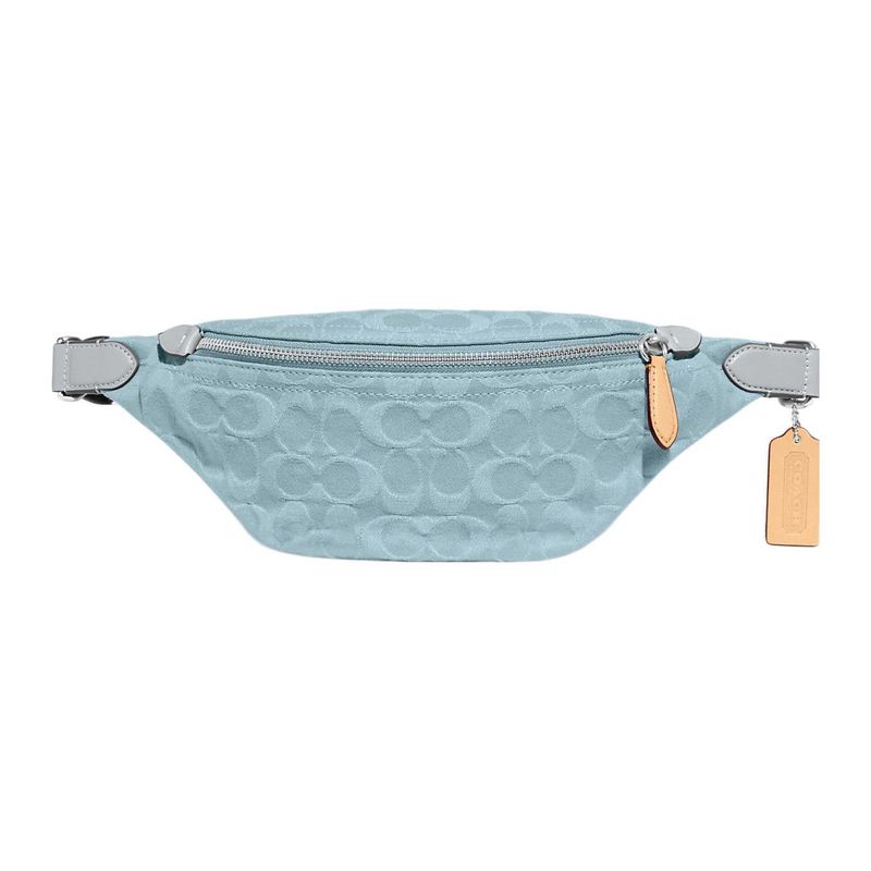 Coach Charter 34 Solid Color Embossed Logo Classic Floral Fabric Chest Bag Waist Bag Large Unisex bags Blue CJ825-PBU