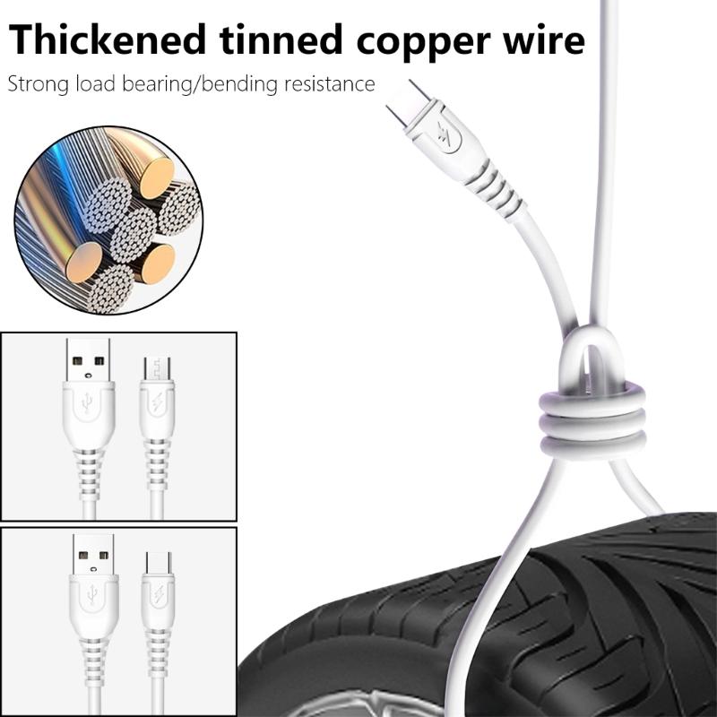 USB Charging Cable Quick Charging Data Cord Male USB2.0 to USB 5Pin/Type C Connector Wire Line for Phones Tablets