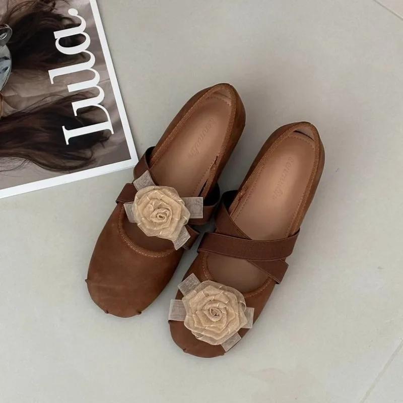 Fashion Women's Shoes Elastic Band Women's Flats New Floral Ballet Flats Hot Sale Best Seller Flat Low Heels  Mujer