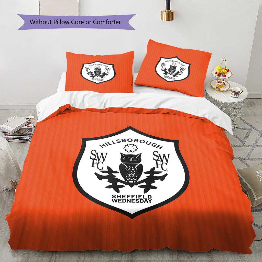 Sheffield Wednesday Pattern Bedding Quilt Set  Home Decoration  Gift (1 * Duvet Cover + 2 * Pillowcase  Without Core)