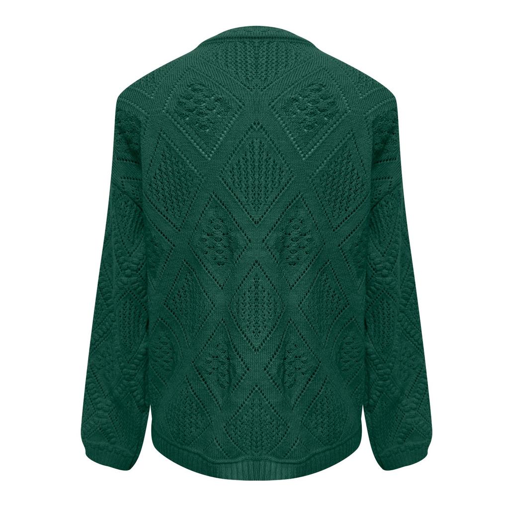 Dámský módní pletený svetr s výstřihem do V, jednobarevný, pulovr, ležérní svetr