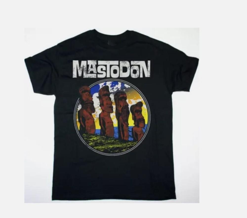 

New MASTODON EASTER STATUES T-Shirt Short Sleeve Black Cotton Men L