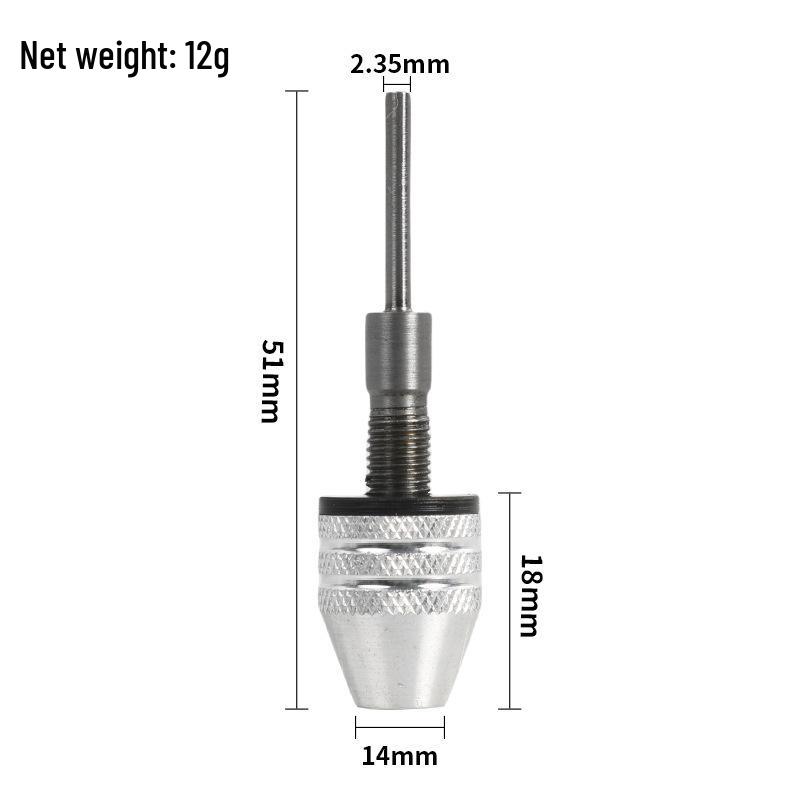 Hex Handle 3-Jaw Mini Chuck 0.3-8.0mm Drill Conversion Tool for Electric Grinder