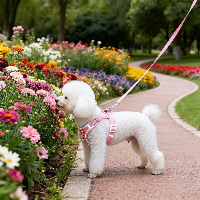 Verstellbares Haustiergeschirr für kleine und mittelgroße Hunde, Outdoor-Geschirr für Katzen und Hunde, Weste, Brustseil-Set, Reflektierend, Atmungsaktiv