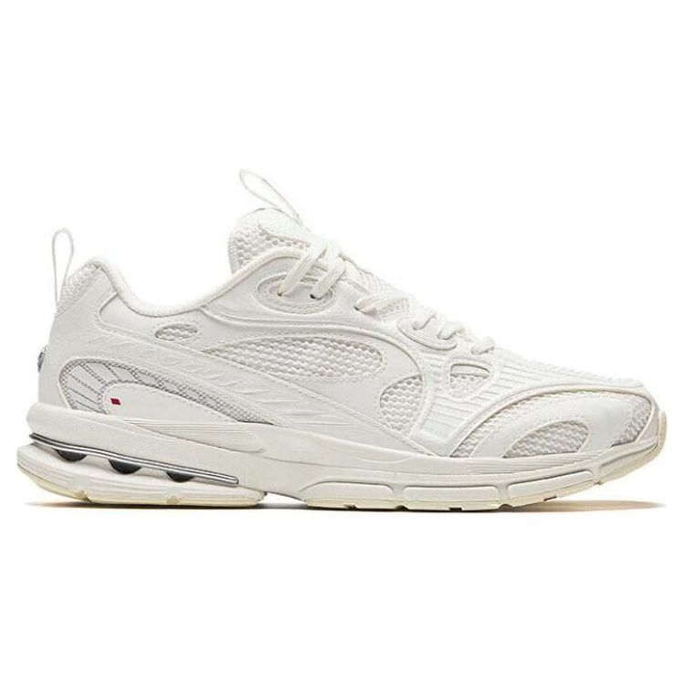 Anta Round Toe Lace-Up Shock Absorbing Wear-Resistant Low-Top Running Shoes Men Sneaker White 912345568A-2