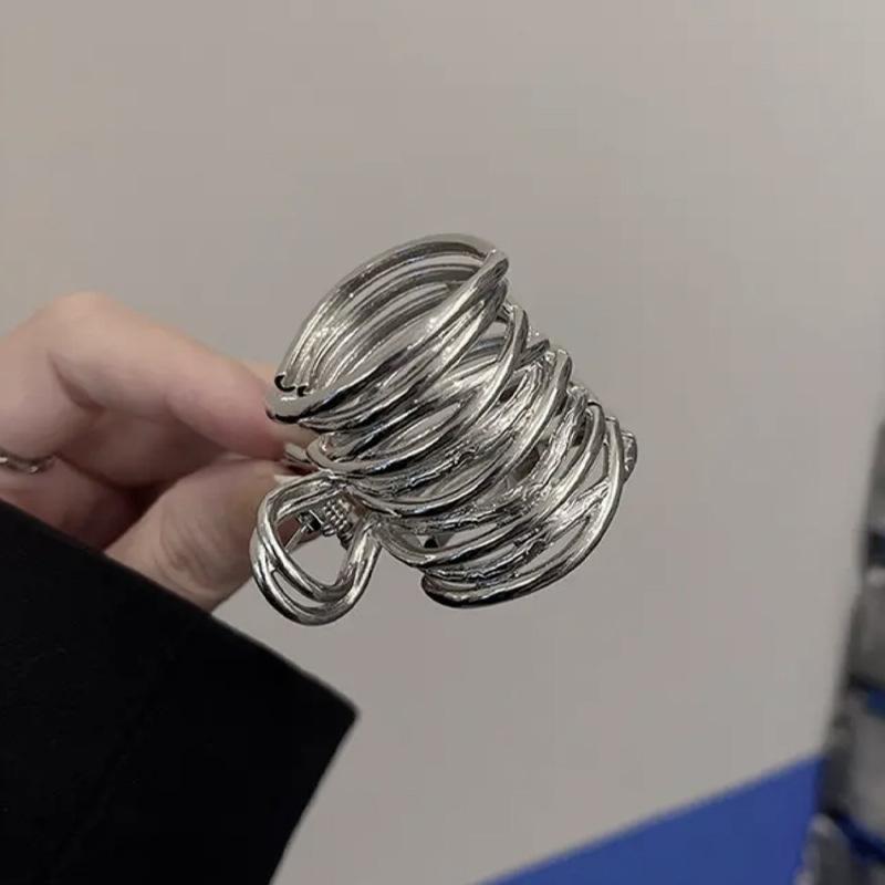 

Вырез металлический зажим для волос с высоким хвостом серебряный