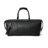 Handmade Black Leather Duffle Bag: Personalized Travel Overnight Bag