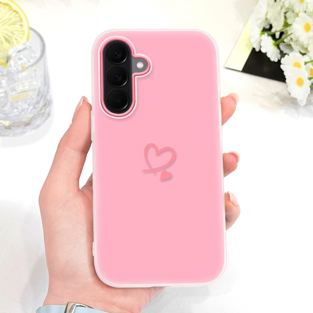 

Simple Love Heart Phone Case For Samsung Galaxy A57 A17 A07 A56 A36 A26 A16 A06 A55 A35 A25 A15 A05S 4G 5G Candy Colored Cover Samsung A57 рожевий