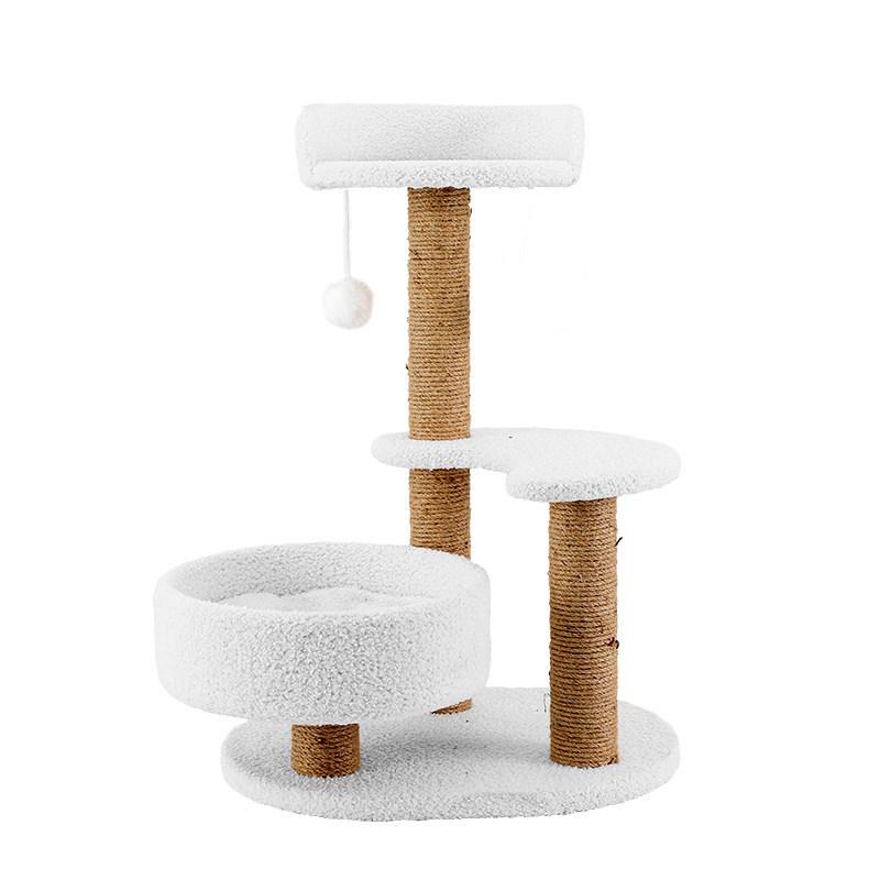 Space-Saving Cat Tree with Bed, Shelf, Scratching Post & Jump Platform