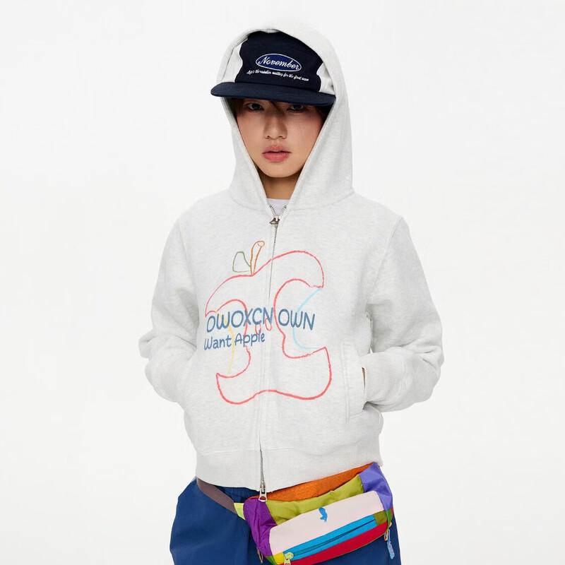 OWOX Унисекс Худи на молнии с принтом яблок M