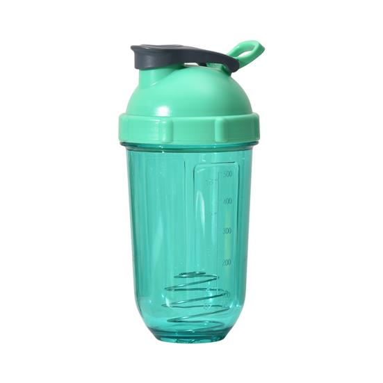 Protein Shaker Bottles with Wire Ball 500ml Leak-Proof Mixer Cup Clear Scale Fitness Mixer Bottle Portable Shaker Cup for Sports Travel