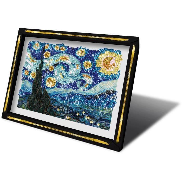 Kit loisir créatif - LANSAY - Collection Sequins - La nuit étoilée - Van Gogh - Dès 14 ans