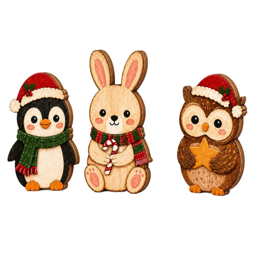 3/4pcs Rustic Farmhouse Style Christmas Snowman Decorations Vintage Holiday Tabletop Decor Gift