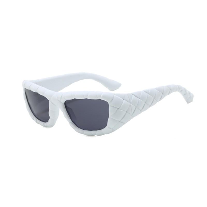 

Trendy Oversized Shape Sunglasses With Woven Pattern Design For Casual Outdoor Activities Style 6