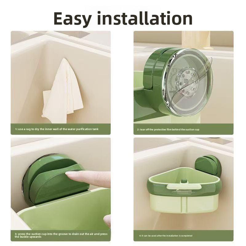 Filter Basket Suction Cup Sink Strainer Basket  Hands Food Residue Filter Dry - Wet Separation Kitchen Storage Organizer