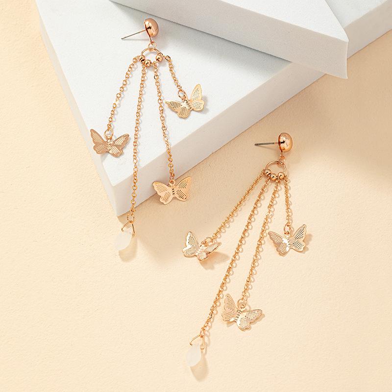 

Dongdaemun Trendy Butterfly Tassel Earrings for Women: Stylish & Elegant Ear Jewelry