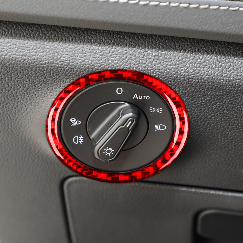 For Volkswagen Sagitar - Carbon Fiber Car Interior Accessories Decorative Stickers Headlight Switch Outer Ring Button