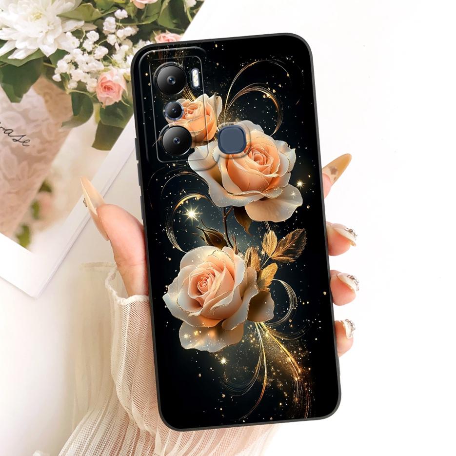 For Infinix Hot 20i Case Hot 20S X6827 Luxury Flowers Candy Painted Cover Soft Silicone Case For Infinix Hot 20 Play Hot20 Shell