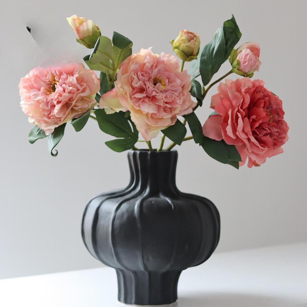 High-Quality Burnt Edge Silk Peony - Artificial Flower for Home Decor & Photography