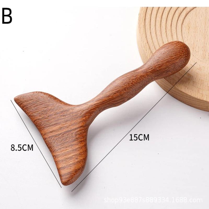 

Portable Sandalwood Meridian Massage Comb Promote Hair Meridians Body Anti-Static 6-Beads Sheep Horn Head Massager Gua Sha Tool B