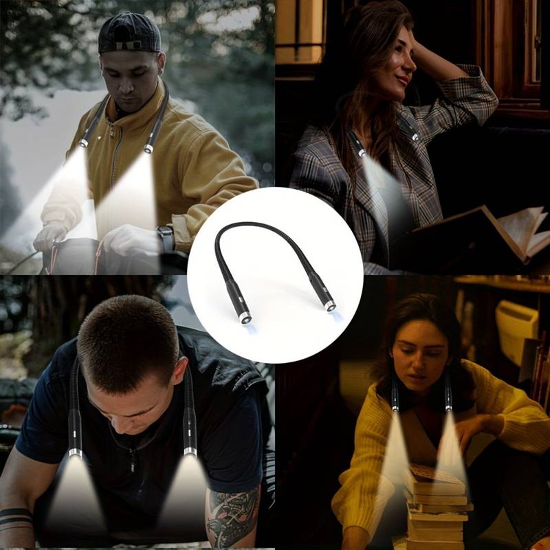 Rechargeable Adjustable Neck Reading Light - 3 Light Modes, 1pc, Ideal for Bedside, Office & Home Use, Perfect Gift for Men & Women Readers