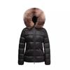 New national standard white duck down short down jacket women's clothing waist jacket fox big fur collar hooded and thin Pinghu black
