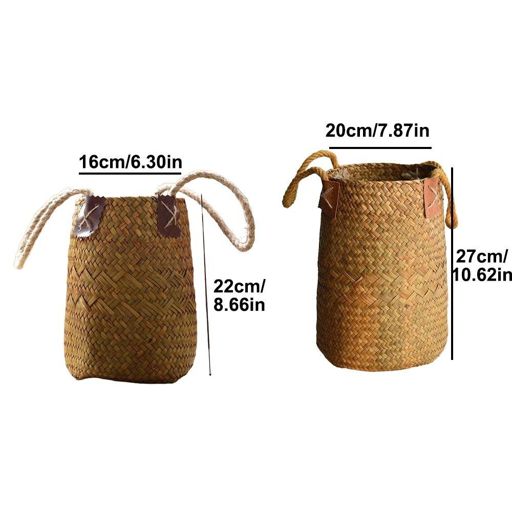 Home Decor Grass Woven Flower Basket Indoor Universal Plant Pot Outdoor Succulent Organizer