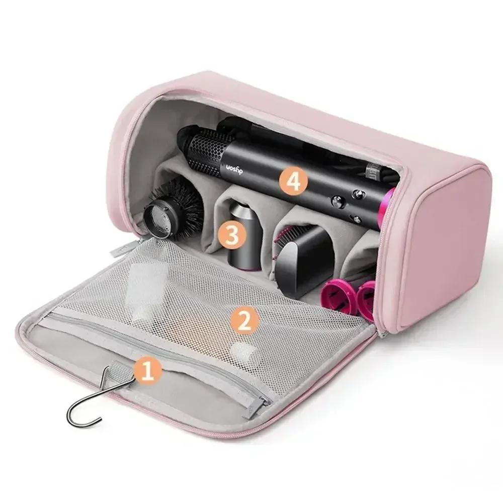 Hideable Hanging Hook Hair Dryer Bag Waterproof Storage Pouch for Curling Iron Hair Tools Large Capacity Travel Organizer Box