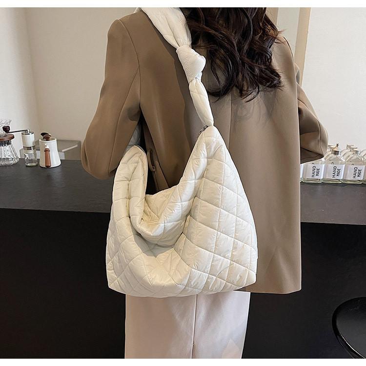 Casual Cotton Shoulder Bag With Standup Pouch For Daily Outings