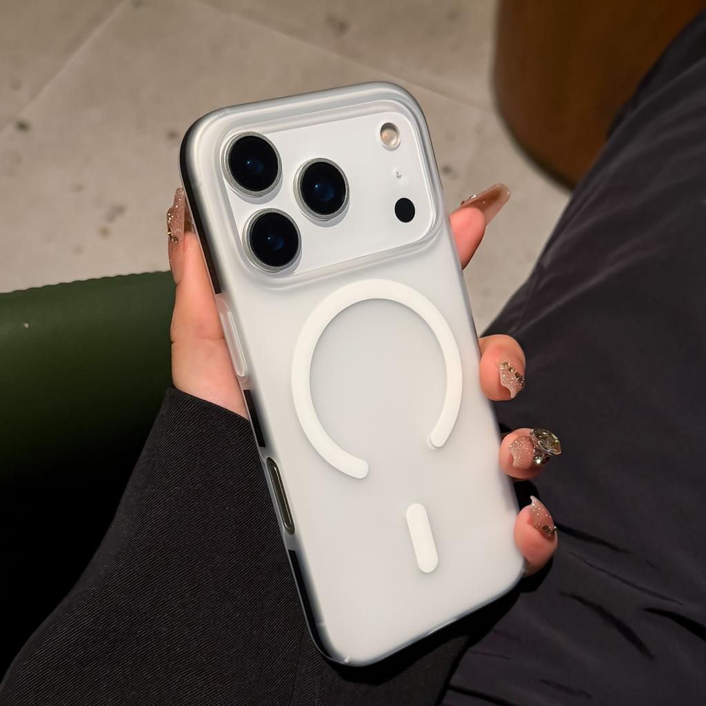 Luxuriöse Ultradünne Nano Matte Durchscheinende Harte PC Handyhülle für iPhone 17 Air 16 15 14 Pro Max Für Magsafe Kabellose Ladehülle