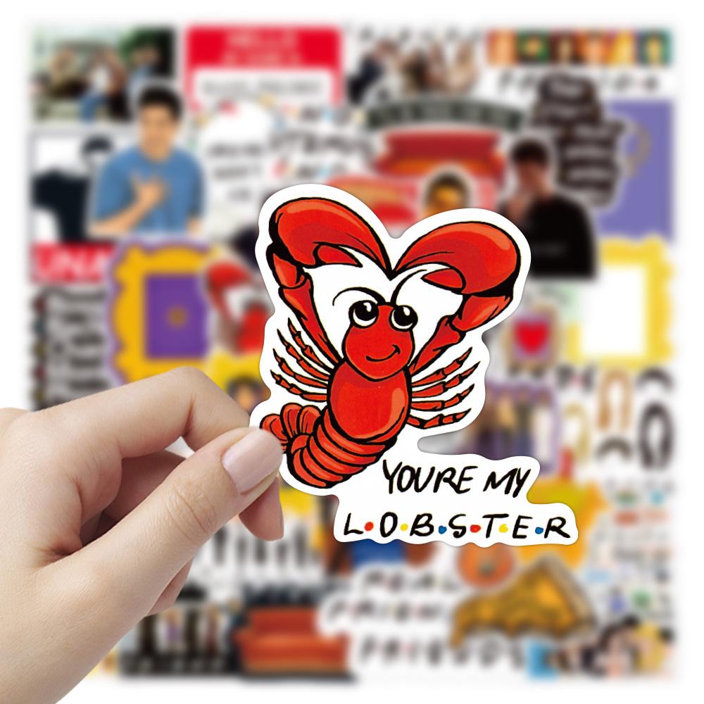 50-Pack 'Friends' TV Show Graffiti Stickers voor Telefoons, Bagage, Laptops en Cadeaus