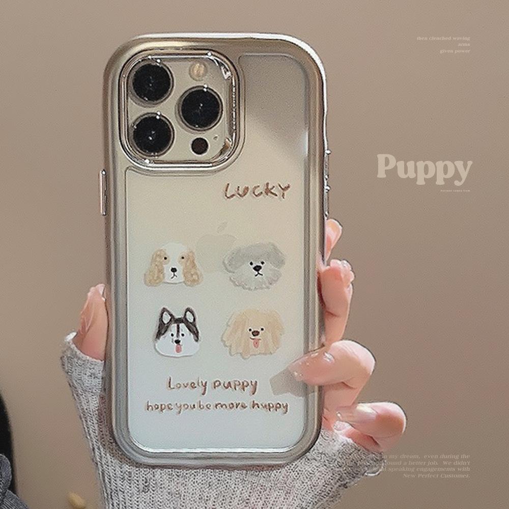 Personalized Ins Graffiti Puppy Mobile Phone Case 14 Acrylic IPhone 15pro Max Apple 16 Electroplating Suitable